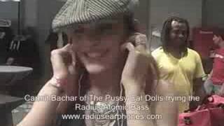 Carmit Bachar of Pussy Cat Dolls Raction to Radius Earphones
