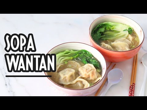 receta casera: Sopa Wonton o wantan | Easy wonton soup recipe  |  Chinese cuisine