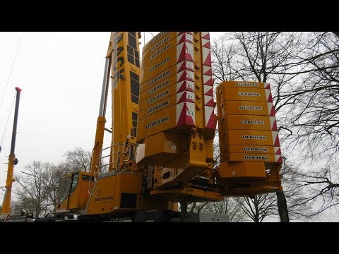 Soeren66 - LIEBHERR LTM 1450-8.1 von Knaack beim Kranabbau und Abrüsten, Teil 1