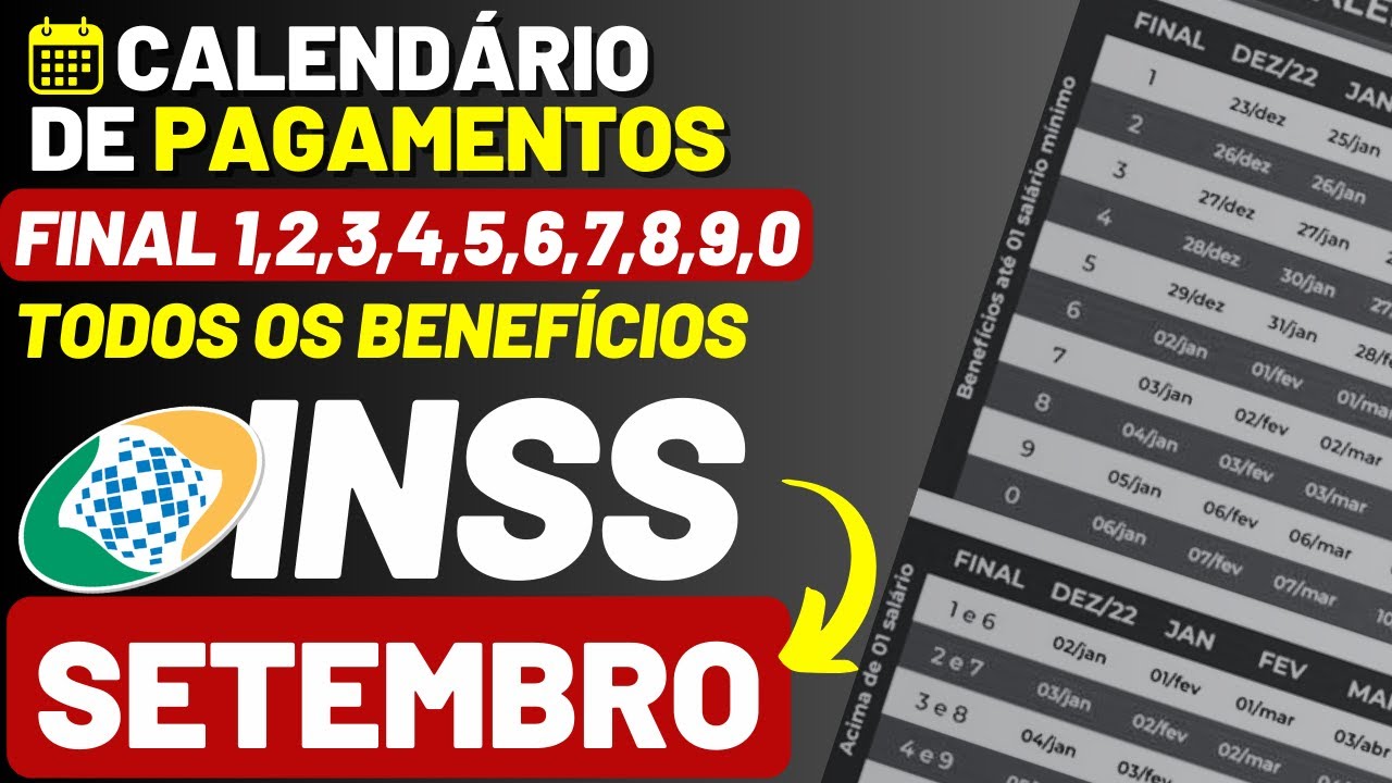 SAIU o CALENDÁRIO dos PAGAMENTOS do INSS de SETEMBRO de 2024: Veja quando você vai receber