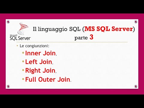 Il linguaggio SQL (MS SQL Server) ITA - parte 3