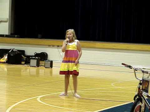 Addy singing at Siegel Elementary School Talent Show