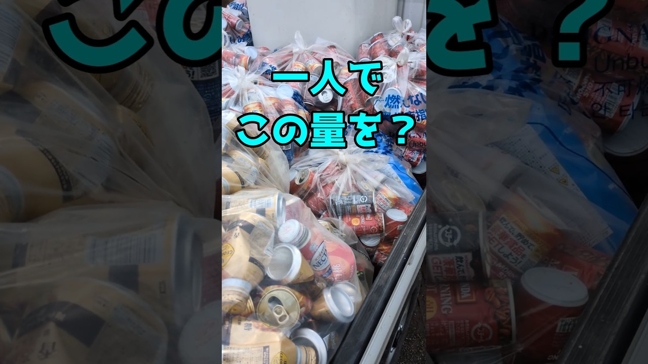 軽トラ1杯分の空き缶の売り上げ