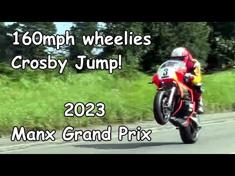Manx Grand Prix 2023 1st practice - Awesome Crosby Jump & Greeba Action