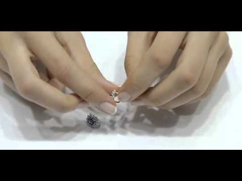 Entourage Diamant Saphir Ohrstecker