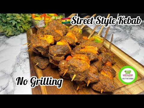 Easy and Delicious 🇬🇭 Streetstyle Beef Suya Kebab| Kyinkyinga Recipe No Grilling | Step by Step.