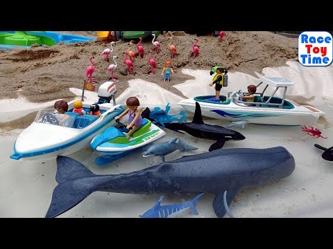 Playmobil Family Fun Diving Trip Building Playset and Sea Animals Toys