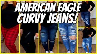 AMERICAN EAGLE CURVY JEAN TRY ON! PLUS-SIZE