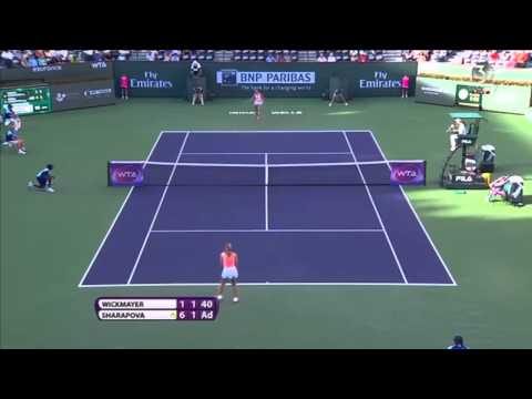 HD Maria Sharapova vs Yanina Wickmayer Amazing Point Indian Wells 2015