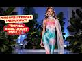 Tropical Mirage Watercolor Silk Catsuit Fashion Show Exotic Haute Couture Runway Elegance
