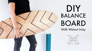 DIY Balance Board with Walnut Inlay // Rail to Rail // Easy DIY Project // Quick DIY Holiday Gift