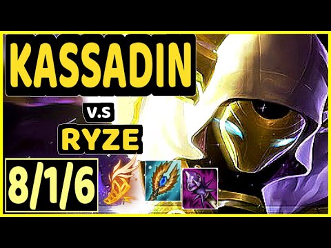 POBELTER (KASSADIN) vs RYZE - 8/1/6 KDA MID GAMEPLAY - NA Ranked GRANDMASTER