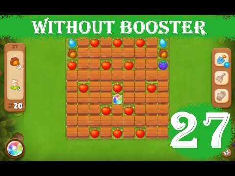 Gardenscapes Level 27 - [20 moves] [2023] [HD] solution of Level 27 Gardenscapes [No Boosters]