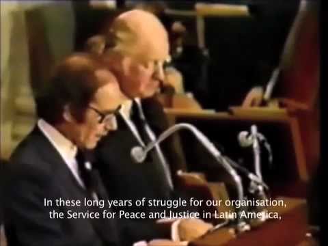 Adolfo Pérez Esquivel's Acceptance Speech of the Nobel Peace Prize in Oslo, December 10, 1980.