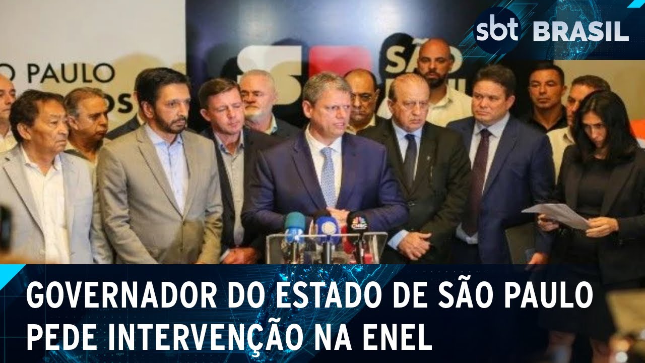Autoridades discutem sobre apagão em SP e Tarcísio pede intervenção na Enel | SBT Brasil (15/10/24)