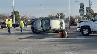 Man in Handcuffs After Rollover Crash in San Angelo
