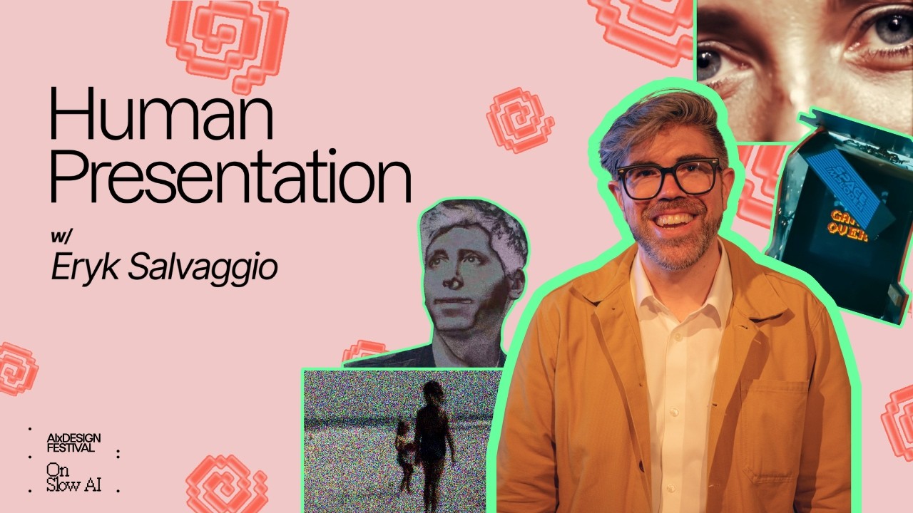 Eryk Salvaggio, Human Presentation, performative lecture from the AIxDESIGN Festival
