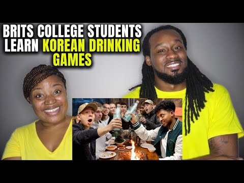 🇰🇷🇬🇧 Americans React to British College Students Learn Korean College Drinking Games!!