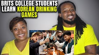 🇰🇷🇬🇧 Americans React to British College Students Learn Korean College Drinking Games!!