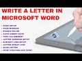 How To Write A Letter In Microsoft Word 2007 2016 2019 Hindi Microsoft Word Tutorial