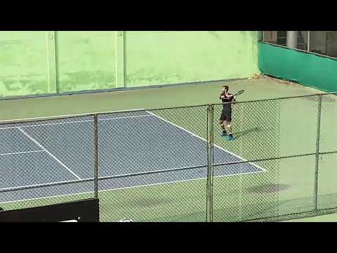 Yuki Bhambri hitting with Saketh Myneni