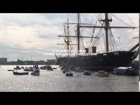 19th century warship HMS Warrior in Portsmouth, UK