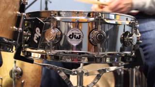 Video thumbnail for DW Collectors Stainless Steel Snare w/ Nickel Hardware 4.5x14 - The Drum Shop North Shore by Nate Morrison Drums
