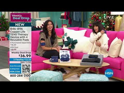 Copper Life TENS Therapy Device with 4 Reusable Pads