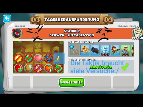 Bloons TD 6 - Top Herausforderung/Advanced Challenge 29.12.2020 (Nicht Synchron/RNG)