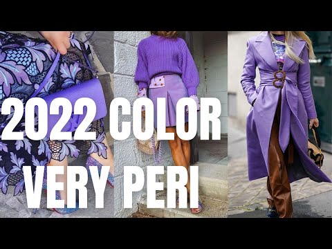 The Color of 2022 Very Peri. Periwinkle Fashion Color Trend and Style.