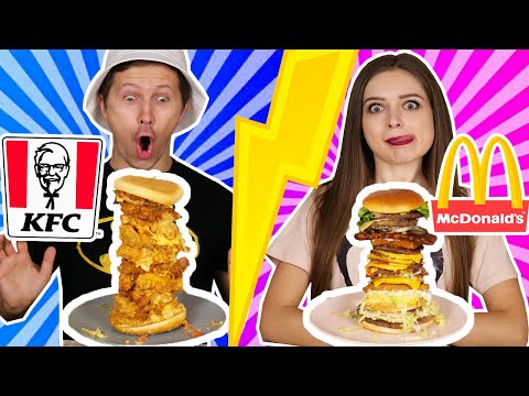 Скупили все бургеры в McDonald's и KFC! И соединили их в один! 🐞 Эльфинка