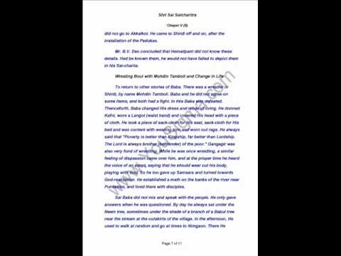 Sri Sai Satcharitra Chapter 5 - Baba's Return with Chand Patil's Marriage Party...