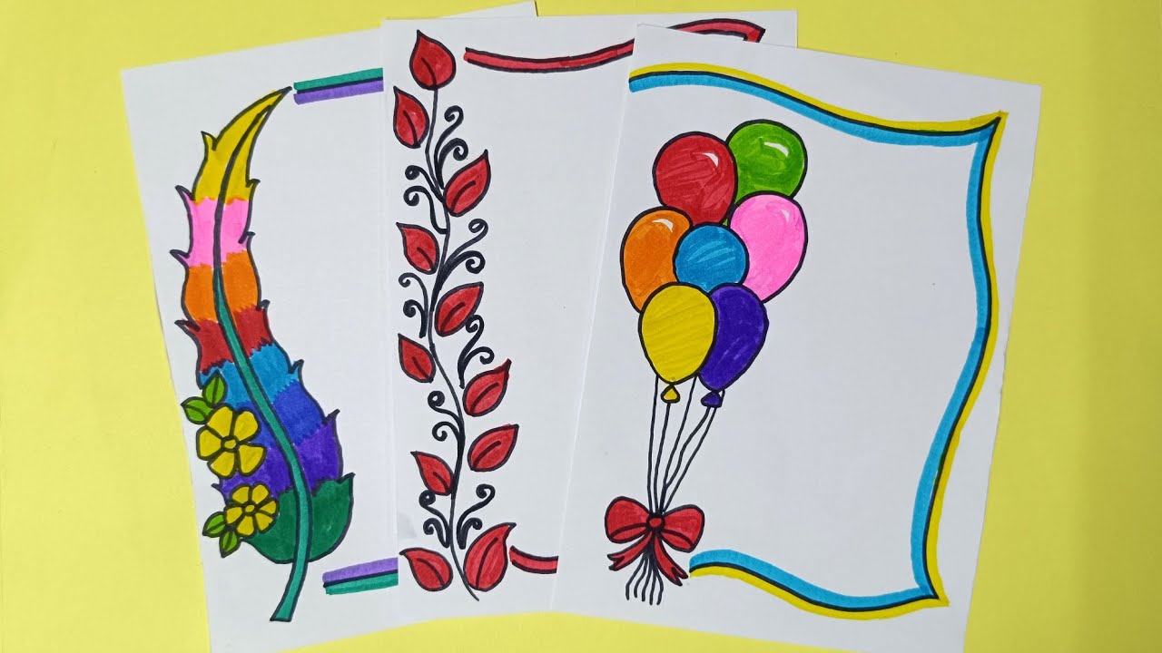 3 Easy project border design/Project design/ Front page design/Project border design