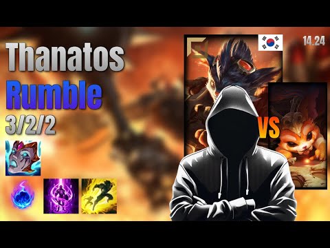 Thanatos Top Rumble vs Gnar lol KR solo rank Full Game 14.24 | 타나토스 럼블 vs 나르
