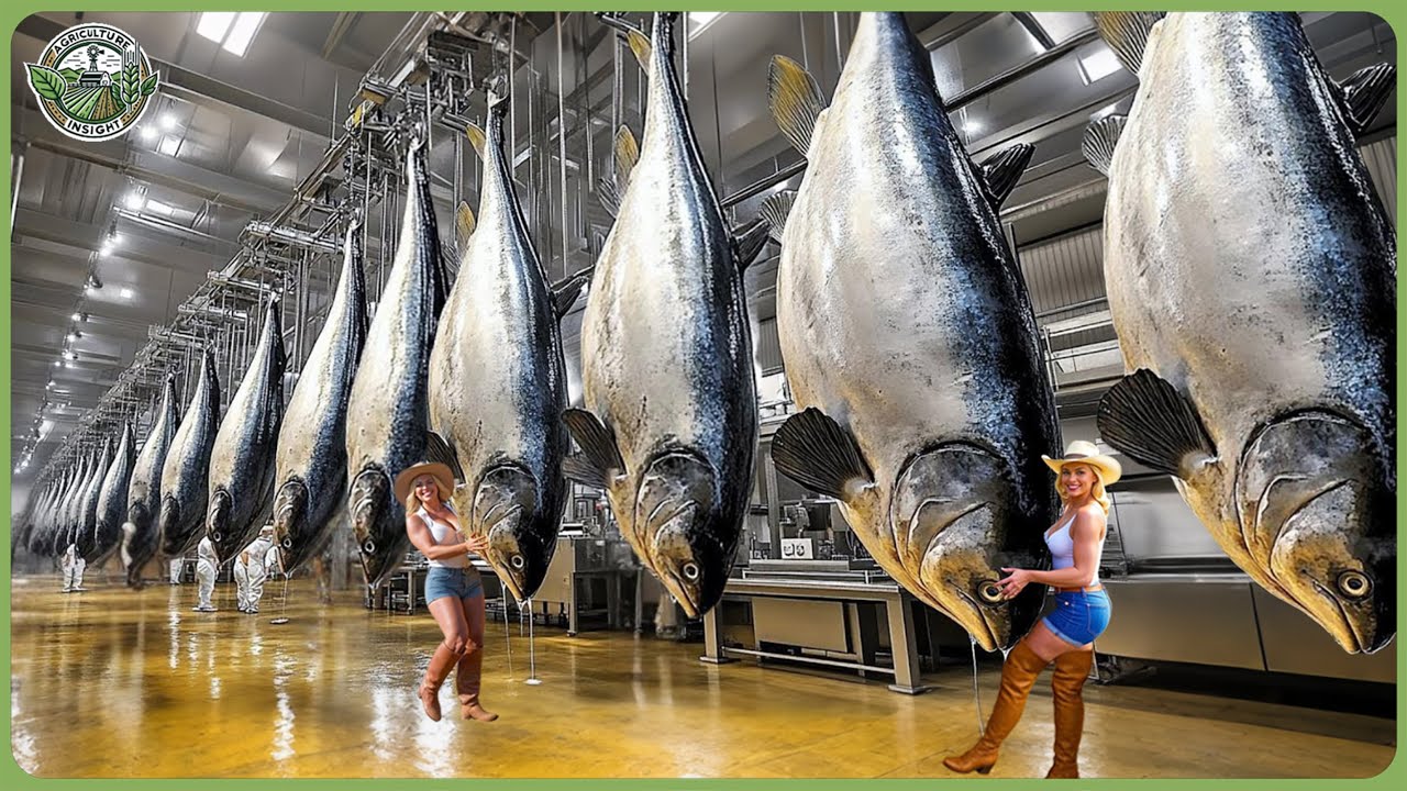 How Billions Canned Tuna Are Processed   Amazing Tuna Harvesting & Processing In Factory
