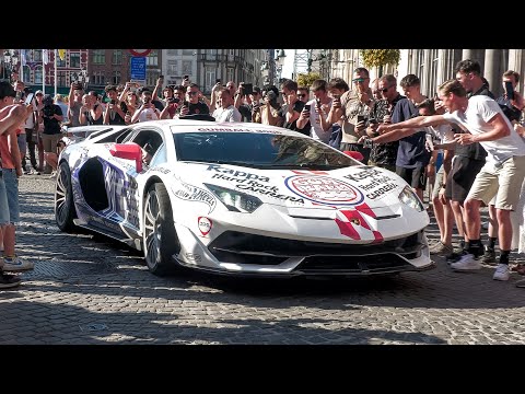 GUMBALL 3000 Causes CHAOS in Bruges ! LOUD DDE Gintani SVJ, Chiron Sport, 992 GT3 RS, Deutschtek SVJ