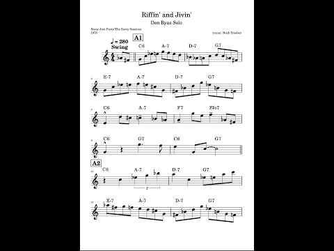 Riffin' and Jivin'-  Don Byas Solo Transcription (Savoy Jam Party 1976)