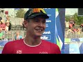 Kristian Høgenhaug uit Denemarken en Sarissa de Vries uit Maastricht winnen WK triatlon in Almere