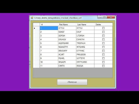 C# Tutorial - How To Delete DataGridView Checked Rows Cell Using C# [ With Source Code ] Video