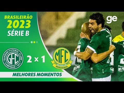Gols e lances de Guarani x Mirassol