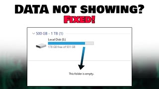 Drive not showing Data even though it still exists (SSD, HDD, Flash Drive, and other) Fixed!