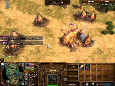 Age Of Empires 3 The War Chiefs Easy mission 15 Battle of the Little Bighorn (10:41)