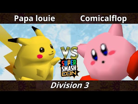 SSC 2022 Division 3 - Papa louie (Pikachu) Vs. Comicalflop (Kirby, Falcon) SSB64 Smash Bros
