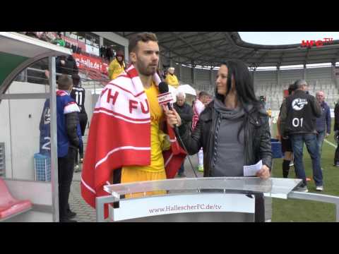 35. Spieltag: Interviews nach dem Spiel Hallescher FC - 1. FC Magdeburg