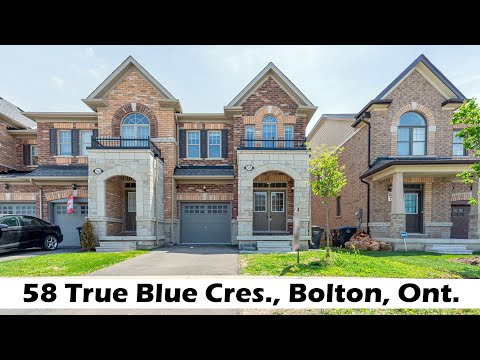 58 True Blue Cres , Bolton, Ont - Townhome for Sale