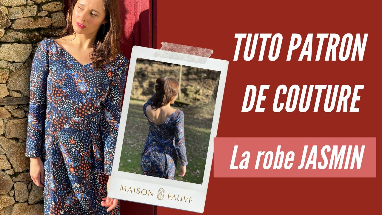Patron couture robe Jasmin / PDF (A4, A3, A0, US Letter) - Cadres, Calques par Taille, Vidéoprojection