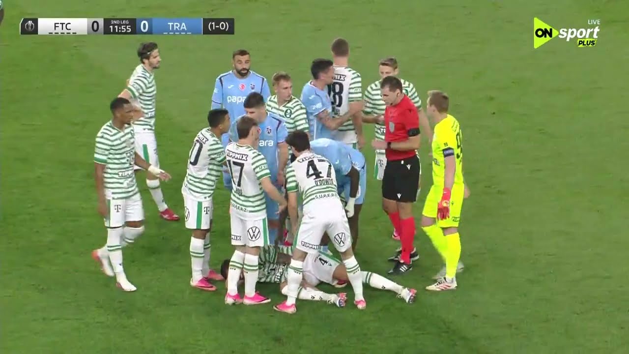 طرد لاعب طرابزون سبور امام فيرينسفاروش بالدوري الاوروبي