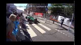 preview picture of video 'F1 in Örebro / Caterham F1 (2010 with V8) on city street VERY LOUD'