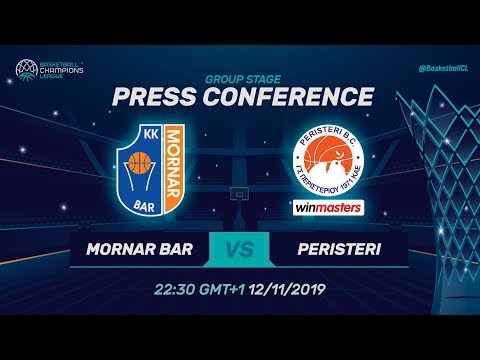 Mornar Bar v Peristeri winmasters - Press Conference -Basketball Champions League 2019-20