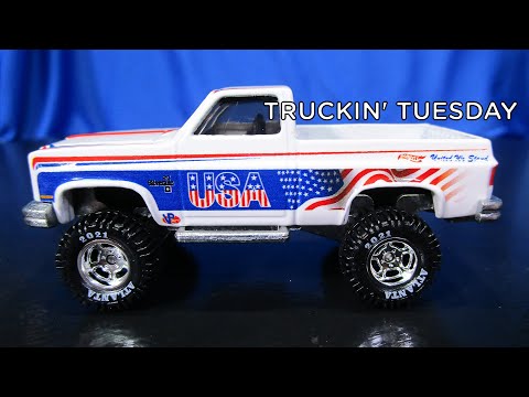 Truckin' Tuesday! '83 Chevy Silverado 4x4 2021 Nationals Patriotic Red, White & Blue! Stars Stripes